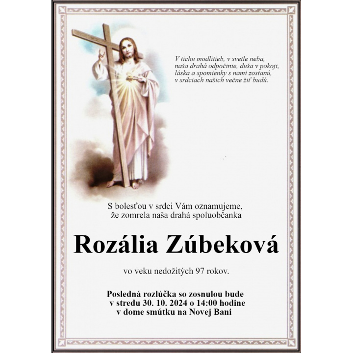 Rozália Zúbeková - parte